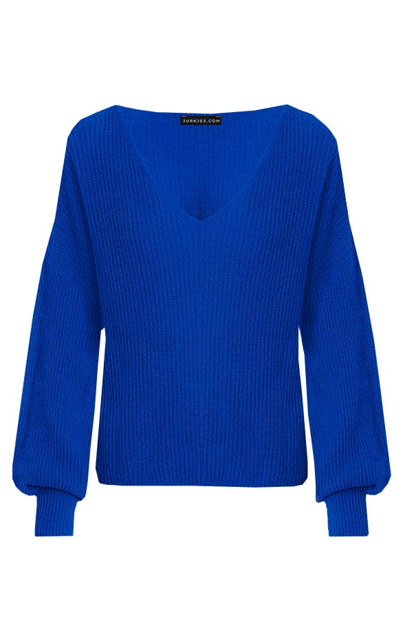 Gebreide Dames Trui Yasmina Kobalt – shoparchief