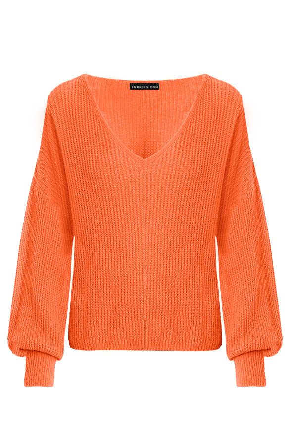 Gebreide Dames Trui Yasmina Oranje – shoparchief