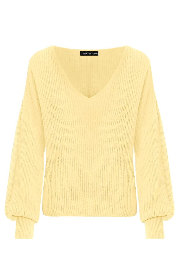 Gebreide Dames Trui Yasmina Pastel Geel – shoparchief