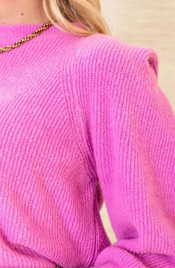 Gebreide Trui Met Schouderdetails Liv Roze – shoparchief — foto 6