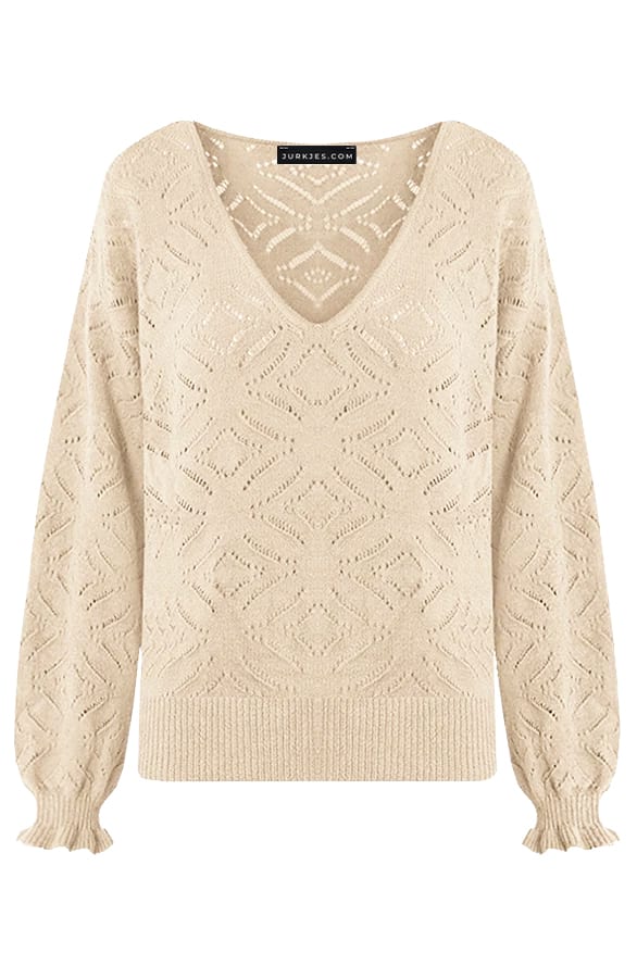 Gehaakte Trui Brooklyn Beige – shoparchief