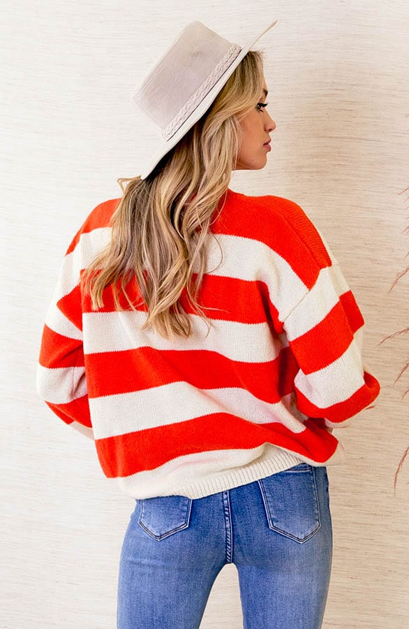 Gestreepte Trui Mylena Oranje – shoparchief — foto 4