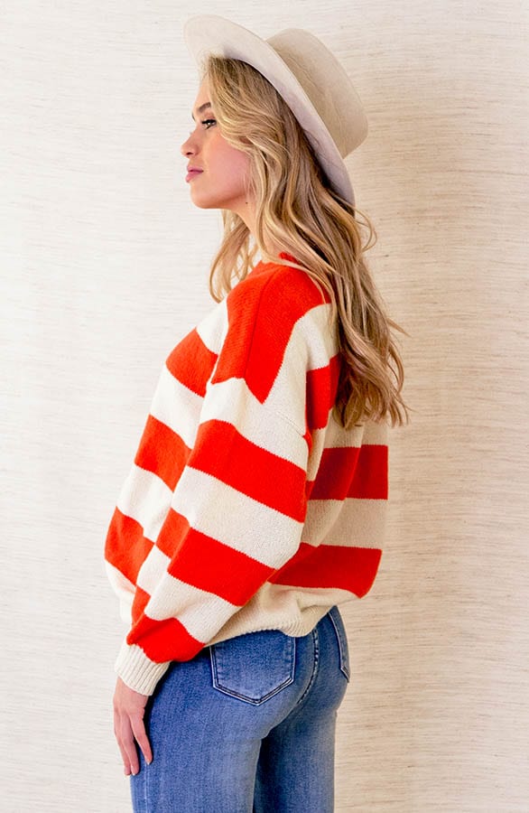 Gestreepte Trui Mylena Oranje – shoparchief — foto 3