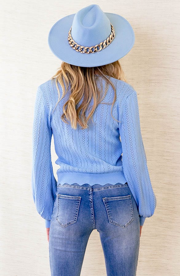Golvende Gehaakte Top Joni Babyblauw – shoparchief — foto 4