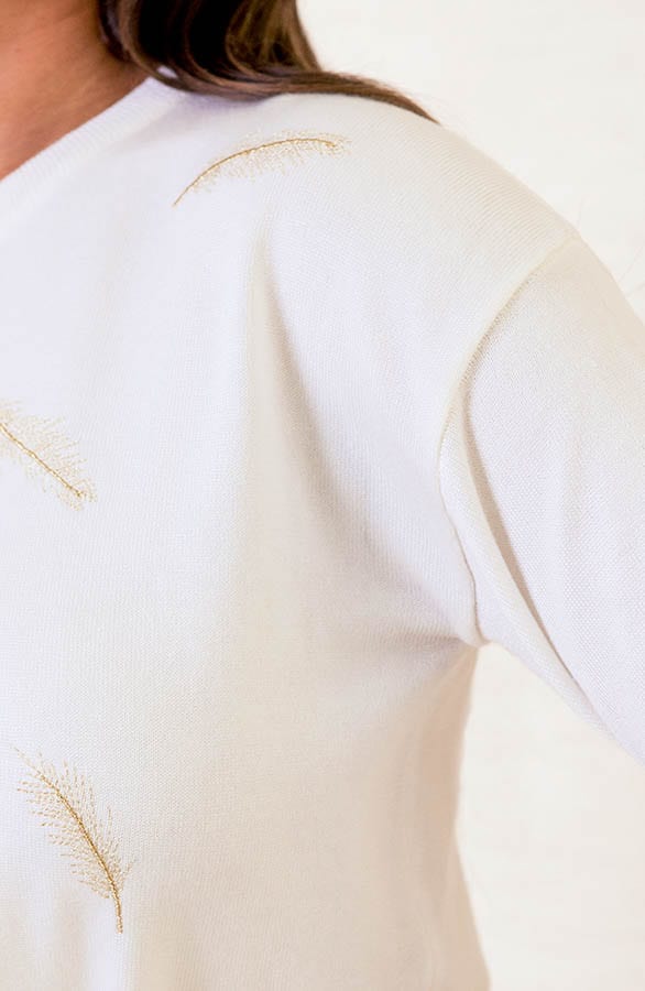 Gouden Veren Trui Romee Wit – shoparchief — foto 5