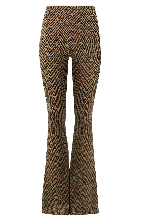 Janine Flared Broek Deluxe Print Camel – shoparchief