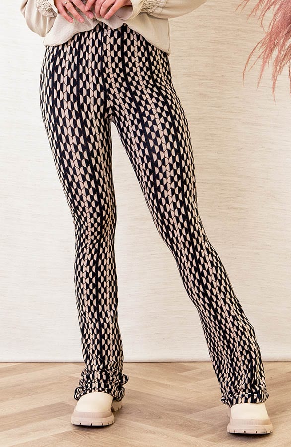 Janine Flared Broek Retro Beige – shoparchief