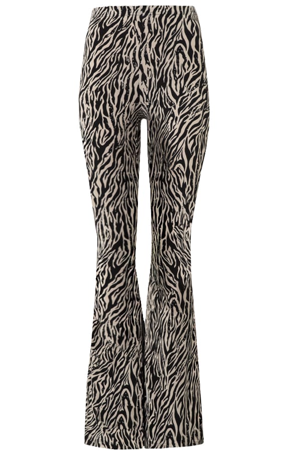 Janine Flared Broek Zebra Beige – shoparchief