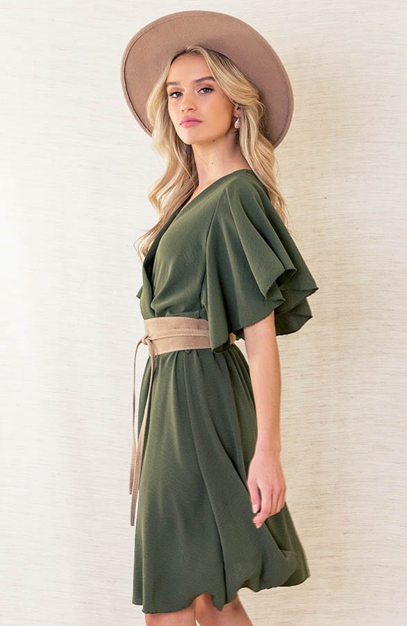 Jurk Nikkie Legergroen – shoparchief — foto 3