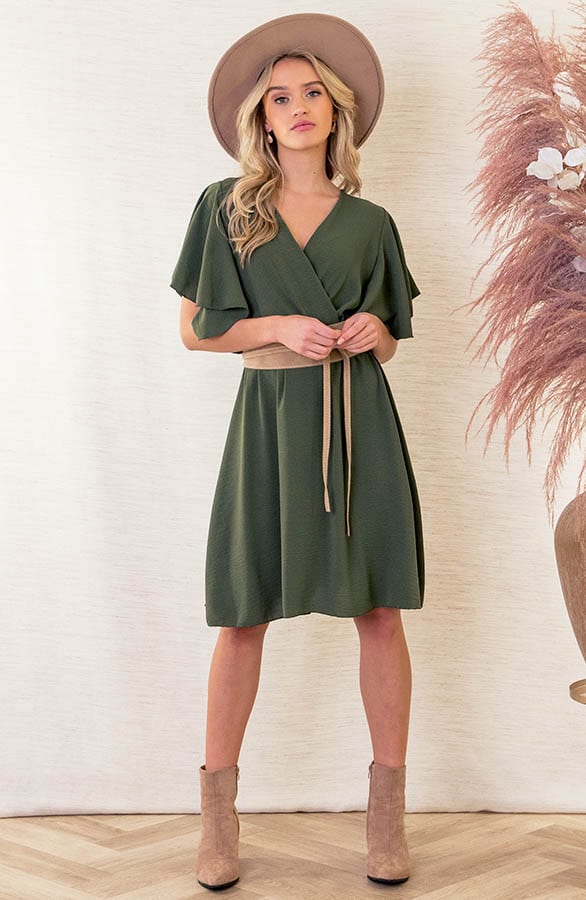 Jurk Nikkie Legergroen – shoparchief — foto 6