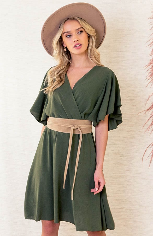 Jurk Nikkie Legergroen – shoparchief