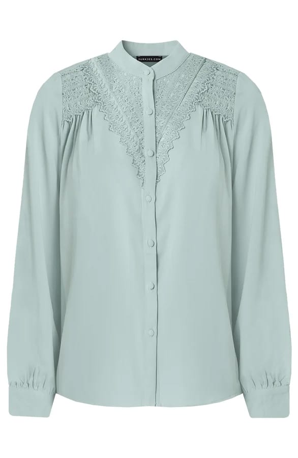 Kanten Blouse Sterre Mint – shoparchief