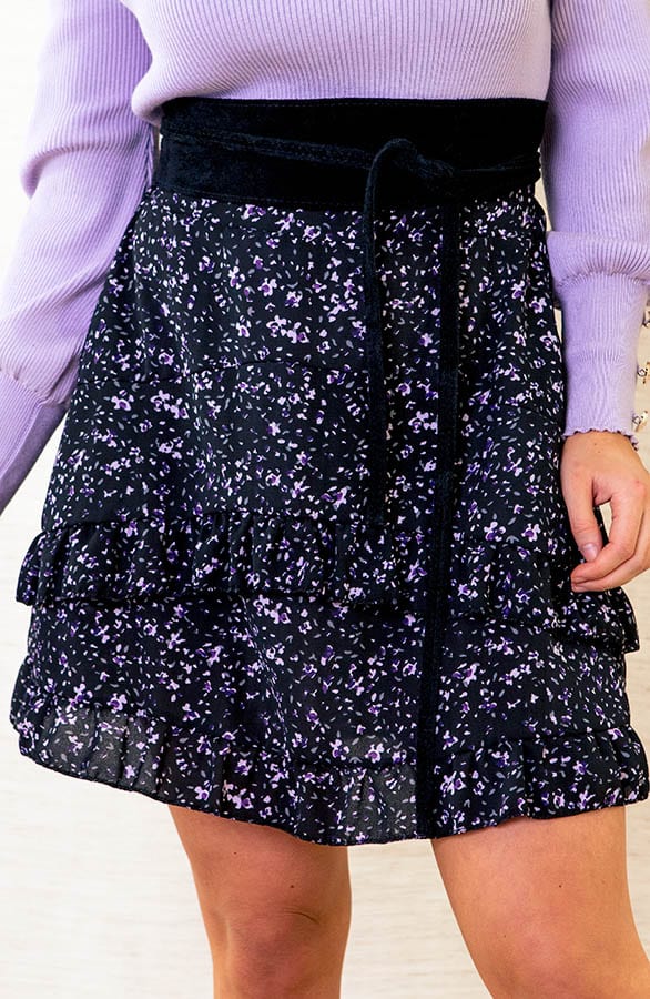 Laagjes Rok Met Print Chelsey Lila – shoparchief