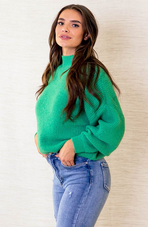Oversized Gebreide Trui Leona Groen – shoparchief — foto 2
