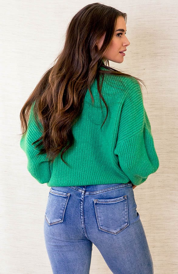 Oversized Gebreide Trui Leona Groen – shoparchief — foto 4