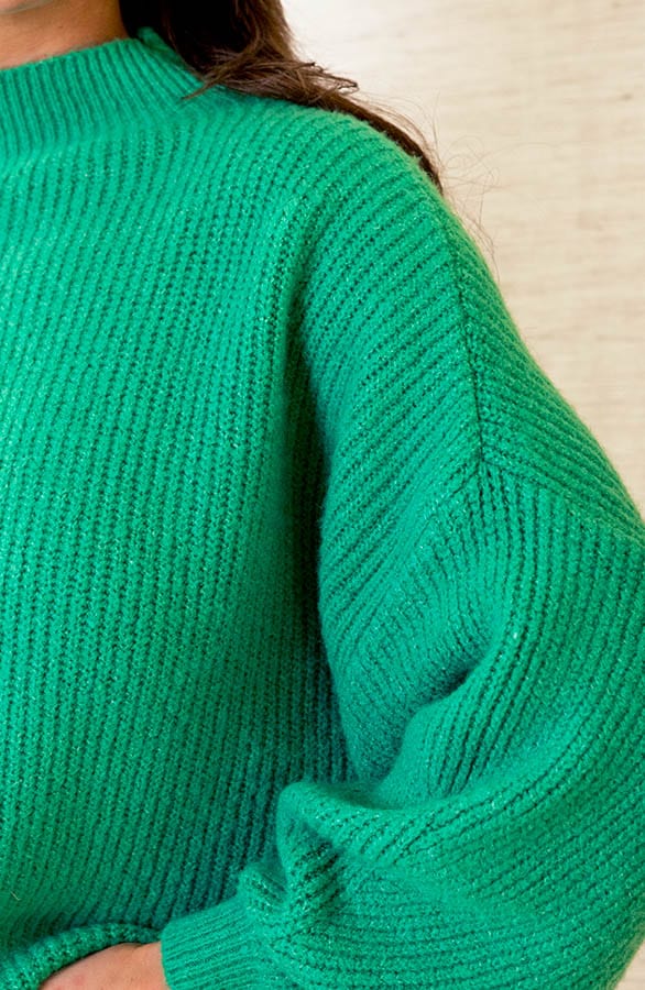 Oversized Gebreide Trui Leona Groen – shoparchief — foto 5
