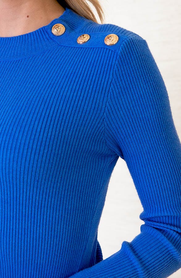Longsleeve Stretch Trui Suzanne Blauw – shoparchief — foto 5