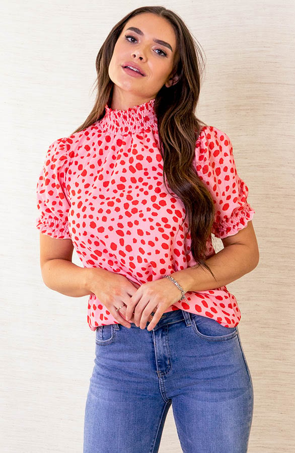 Lynn Top Cheetah Rood Roze – shoparchief — foto 2