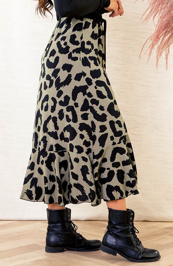 Midi Rok Leopard Nora Army – shoparchief — foto 2