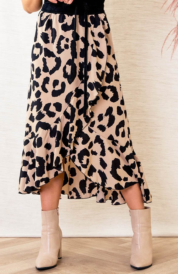 Midi Rok Leopard Nora Beige – shoparchief
