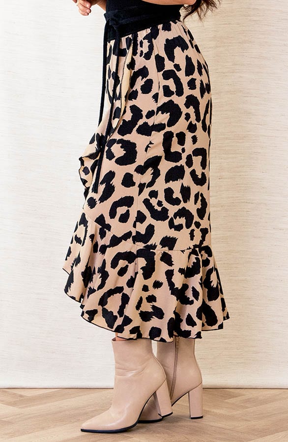 Midi Rok Leopard Nora Beige – shoparchief — foto 2