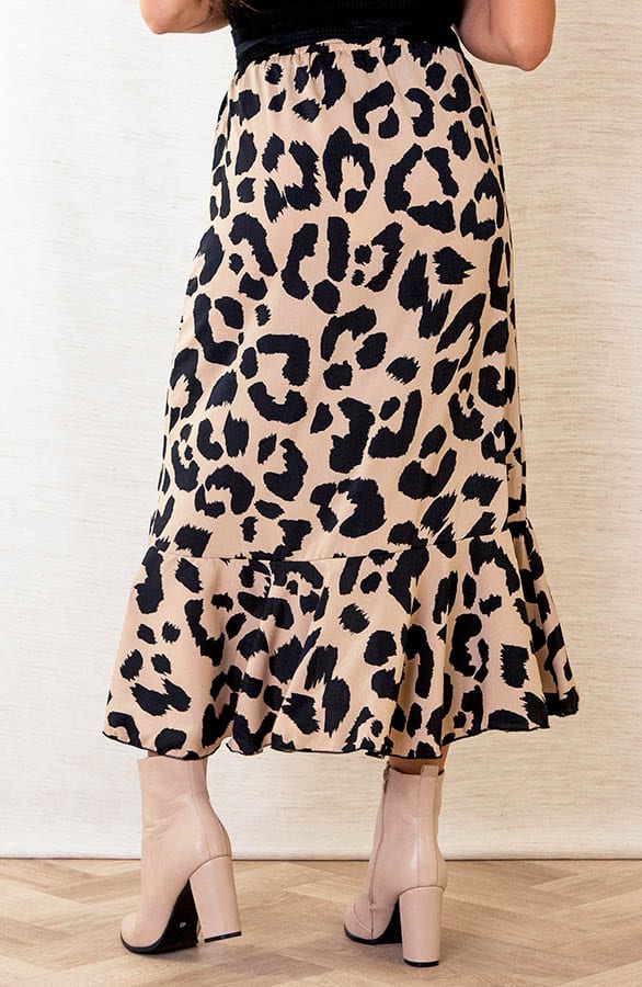 Midi Rok Leopard Nora Beige – shoparchief — foto 3