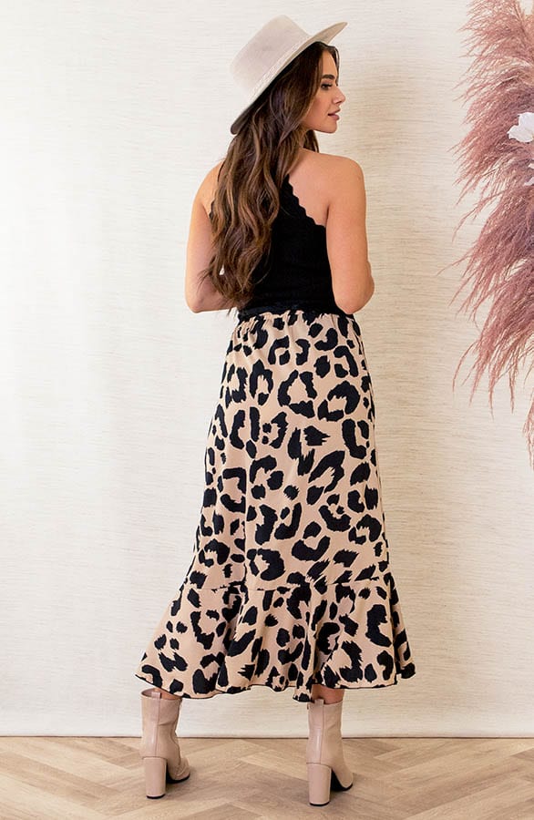 Midi Rok Leopard Nora Beige – shoparchief — foto 7