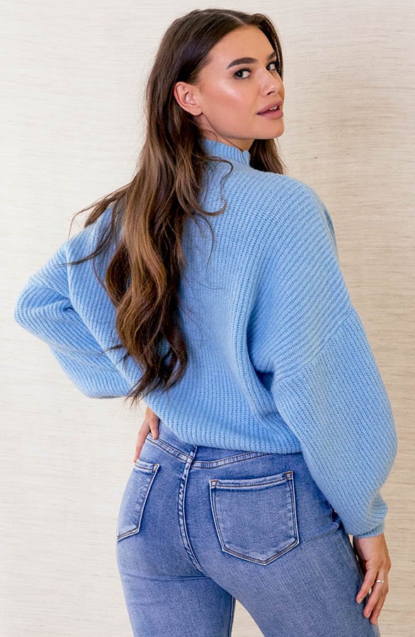 Oversized Gebreide Trui Leona Babyblauw – shoparchief — foto 3
