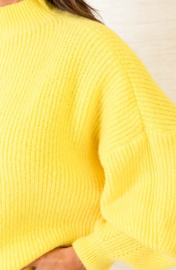 Oversized Gebreide Trui Leona Geel – shoparchief — foto 5