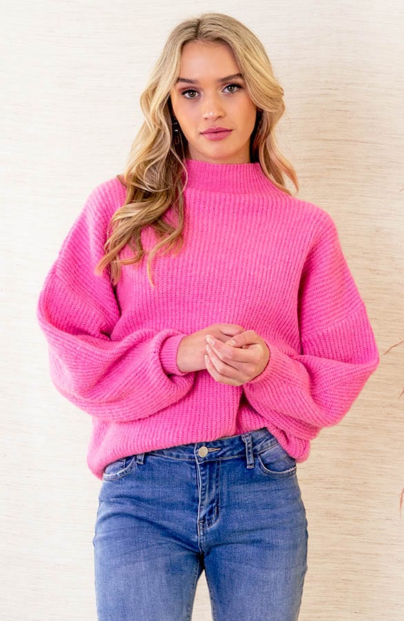 Oversized Gebreide Trui Leona Roze – shoparchief — foto 2