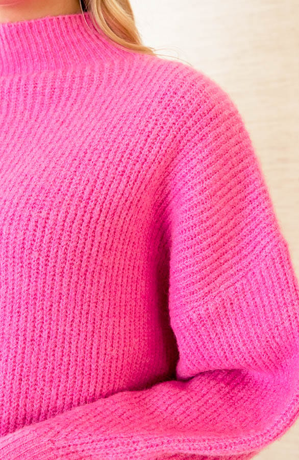 Oversized Gebreide Trui Leona Roze – shoparchief — foto 5