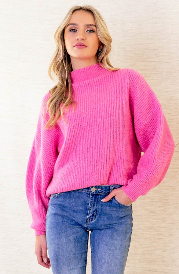 Oversized Gebreide Trui Leona Roze – shoparchief
