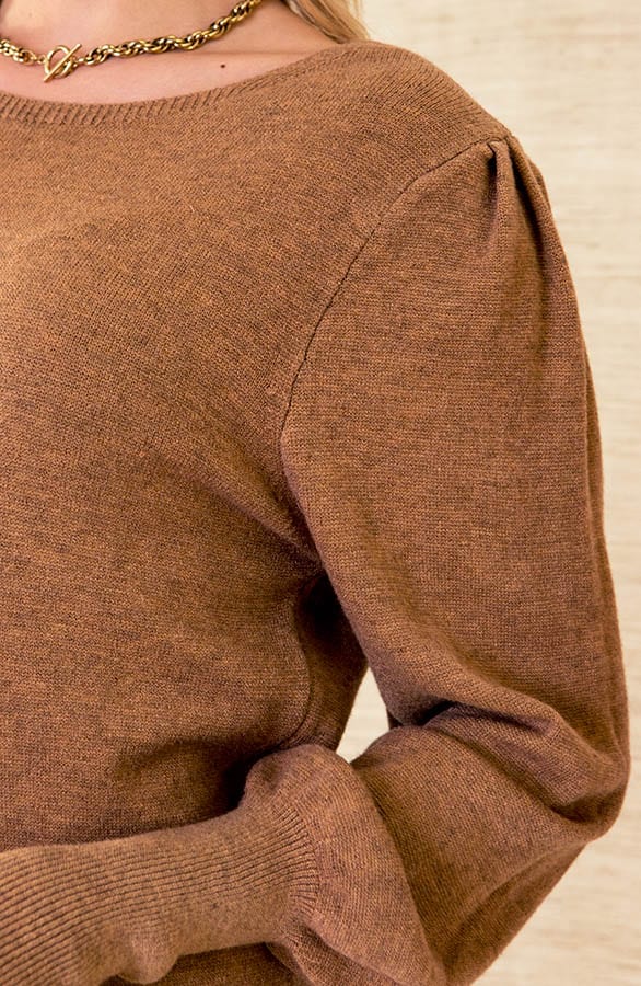 Pofmouwen Jurk Ariana Camel – shoparchief — foto 6