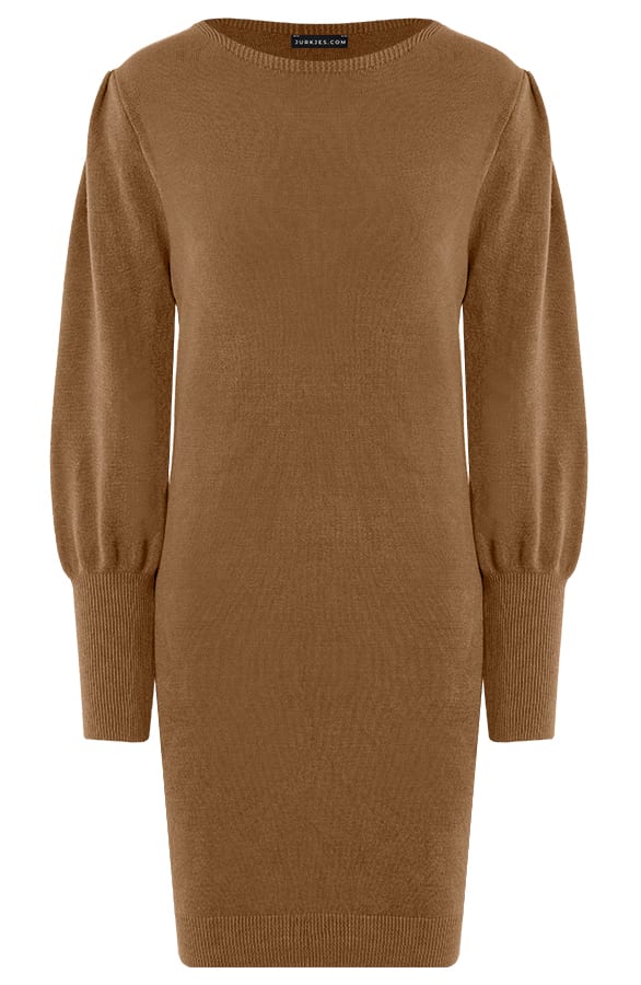 Pofmouwen Jurk Ariana Camel – shoparchief — foto 8