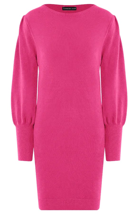Pofmouwen Jurk Ariana Fuchsia – shoparchief — foto 6