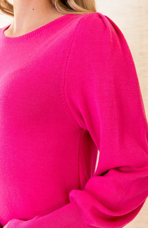 Pofmouwen Jurk Ariana Fuchsia – shoparchief — foto 4