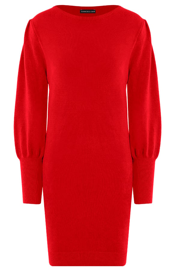 Pofmouwen Jurk Ariana Rood – shoparchief — foto 7