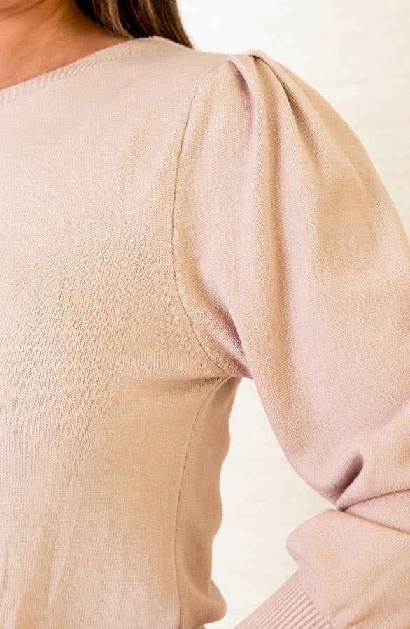 Pofmouwen Trui Ariana Beige – shoparchief — foto 5