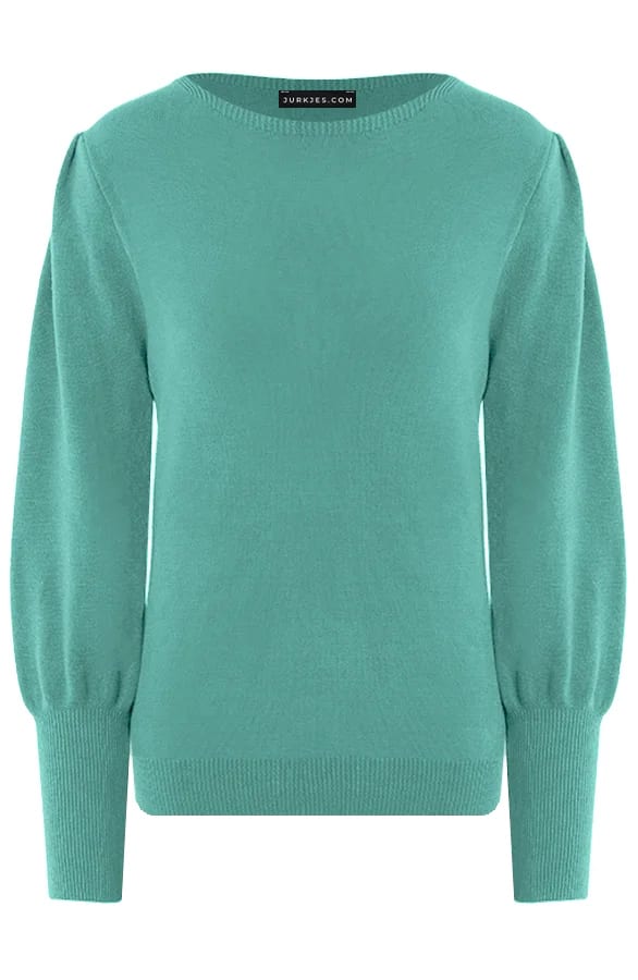 Pofmouwen Trui Ariana Dust Mint – shoparchief