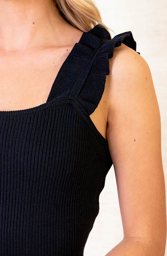 Ruffle Jurk Sophia Zwart – shoparchief — foto 6