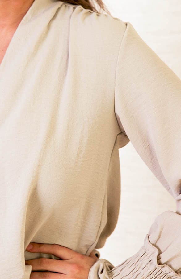 Ruffle Mouwen Blouse Lonneke Beige – shoparchief — foto 6