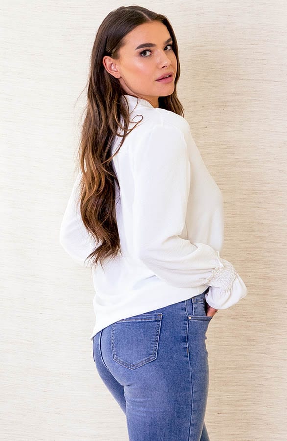 Ruffle Mouwen Blouse Lonneke Ecru – shoparchief — foto 3