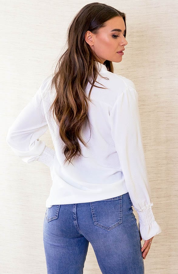 Ruffle Mouwen Blouse Lonneke Ecru – shoparchief — foto 4