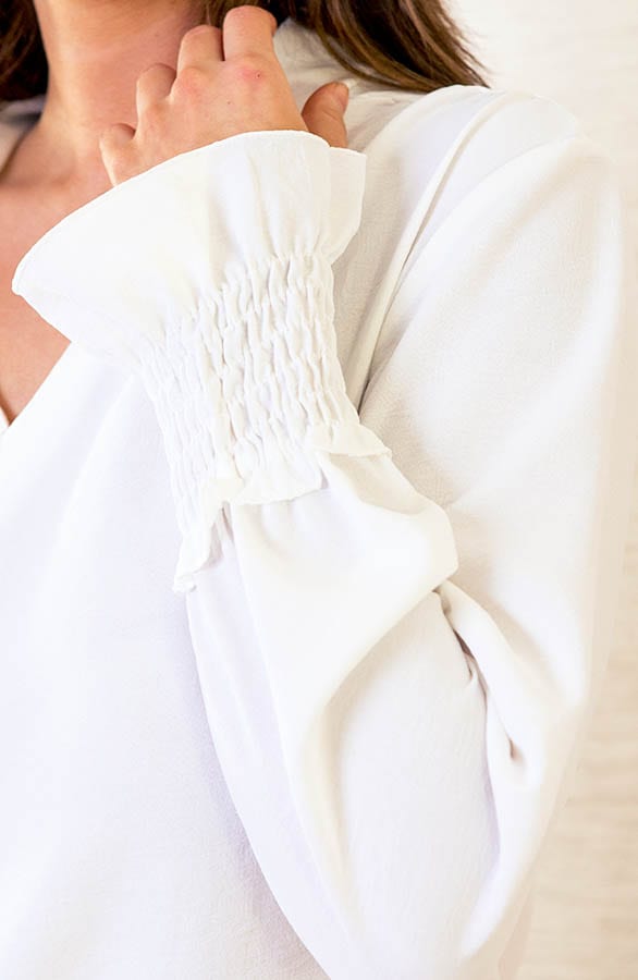 Ruffle Mouwen Blouse Lonneke Ecru – shoparchief — foto 5