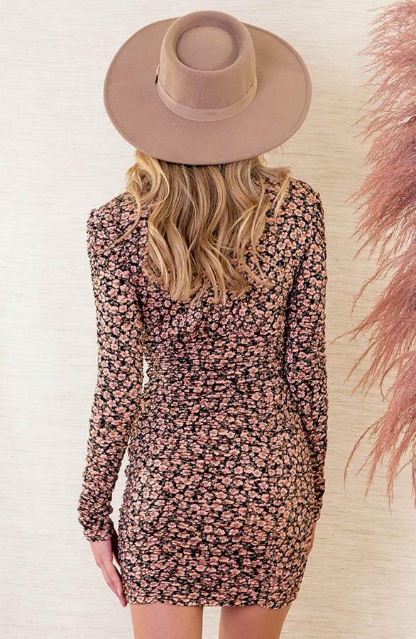 Smocked Bloemenprint Jurk Solange Dust Roze – shoparchief — foto 4