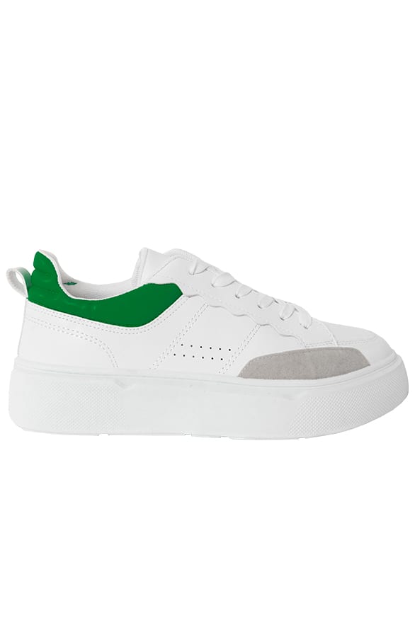 Sneakers Met Gekleurd Detail Cleo Groen – shoparchief