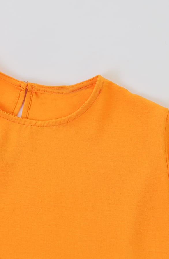 A-lijn Strik Jurk Mia Oranje – shoparchief — foto 6
