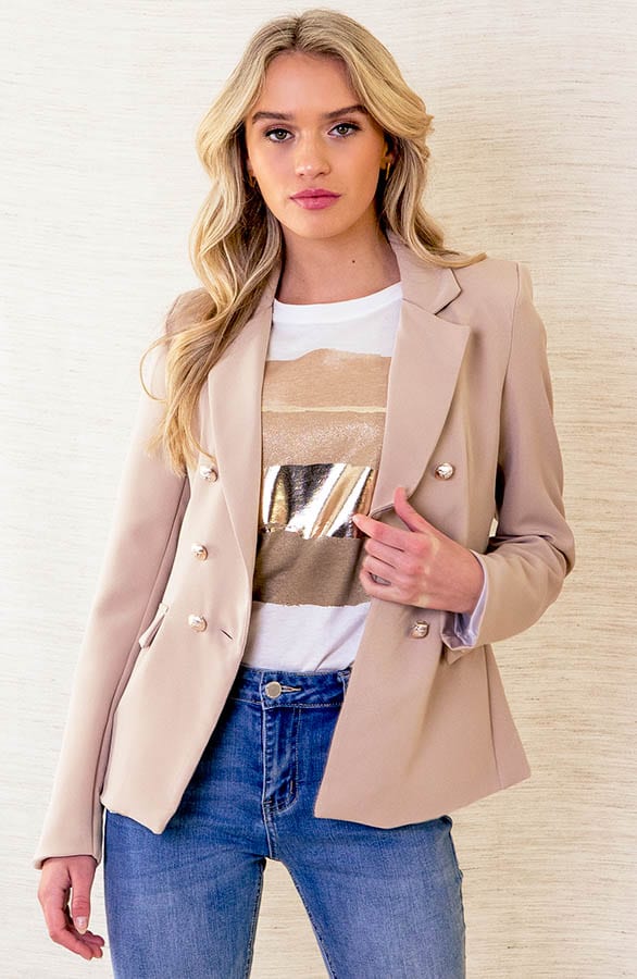 Blazer Met Knopen Lola Beige – shoparchief