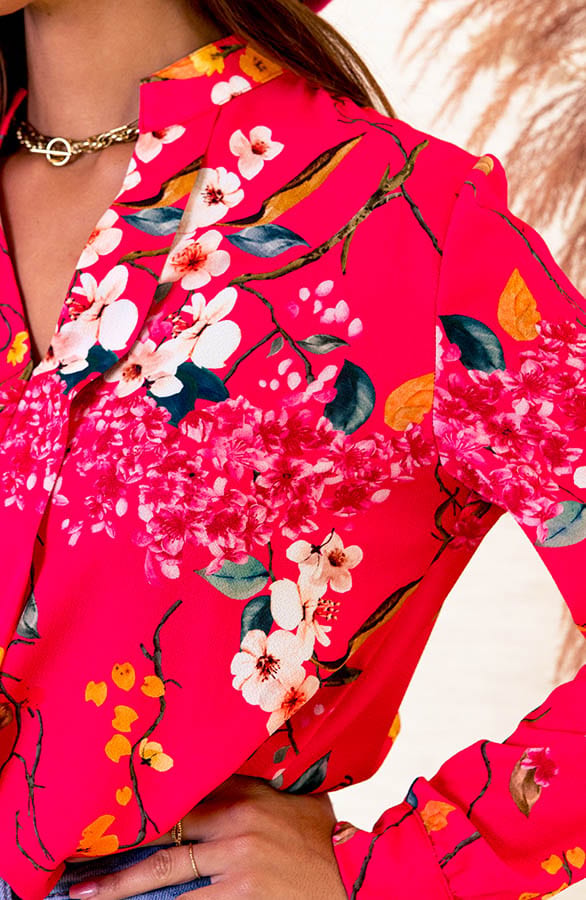 Bloemen Blouse Faye Fuchsia – shoparchief — foto 5