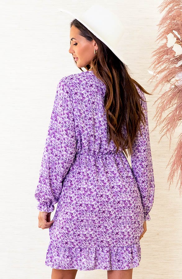 Bloemen Overslag Jurk Anouk Lila – shoparchief — foto 4
